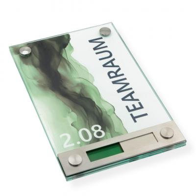 Tuerschild VITRUM Frei Belegt Rot Grün aus Glas 130 200 mm